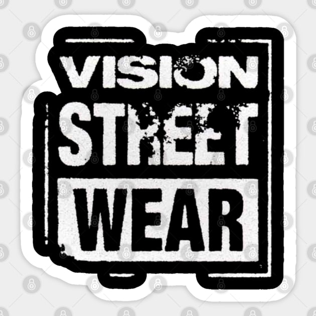 Vision Street Wear Skateboarding Disstresed 1980s Original Aesthetic Tribute 〶 Sticker by Terahertz'Cloth